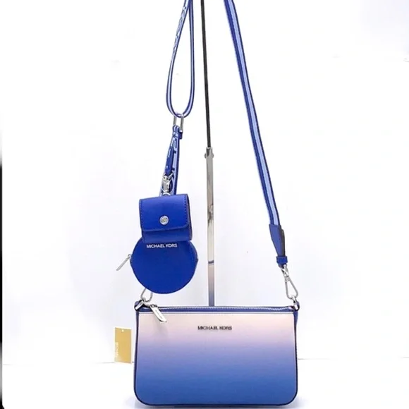 MICHAEL KORS SMALL XBODY SHOULDER BAG W TECH ELECTRIC BLUE MULTI COLOR - Picture 4 of 16